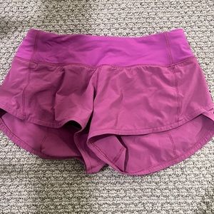 Lululemon size 2 purple speed up shorts, 2.5 length